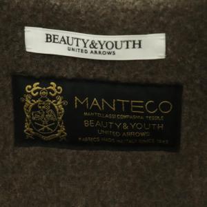 BEAUTY&YOUTH UNITED ARROWS 22AW MANTECO ノーカラーベルト ロングコート アウター ウール S ダークブラウン