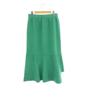 ADORE 23SS クリアストレッチスカート 台形 フィッシュテール スリット ロング 38 緑 グリーン