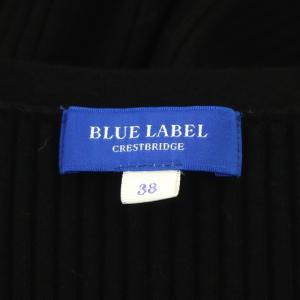 BLUE LABEL CRESTBRIDGE チェックドッキングワンピース リブニット 半袖 ミニ 38 黒 赤 ベージュ