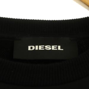 DIESEL ロゴスウェット トレーナー 長袖 コットン S 黒 白 ブラック ホワイト