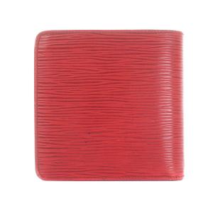 LOUIS VUITTON MALLETIER エピ ポルト ビエ カルト クレディ モネ 二つ折り財布 レザー ロゴ型押し 赤 レッド M63547