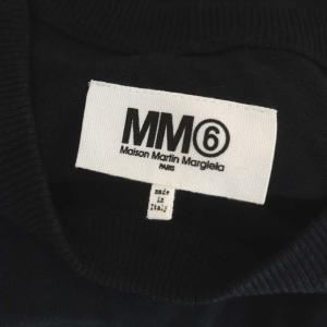 Maison Margiela エムエムシックス MM6 ウエストマークデザインニットワンピース 膝丈 五分袖 S 黒 ブラック S52CT0054 S15195