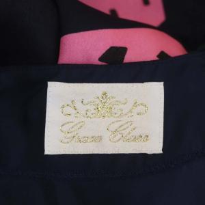 Grace Class ノースリーブワンピース イチゴ柄 ミモレ ロング 36 紺 ピンク ネイビー