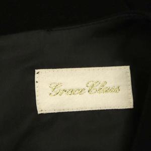Grace Class チュールスパンコール刺繍ワンピース ノースリーブ ロング 38 白 黒 ホワイト ブラック