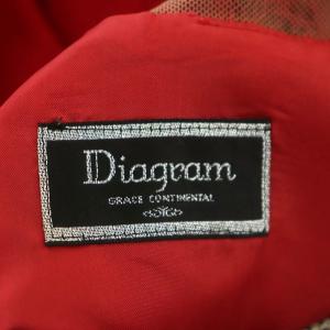 Diagram GRACE CONTINENTAL ビジュースタンドフレアワンピース ひざ丈 ノースリーブ レース 36 赤 レッド