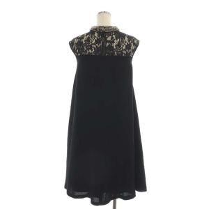 Diagram GRACE CONTINENTAL ビジュースタンドフレアワンピース 膝丈 ノースリーブ レース 36 黒 ブラック