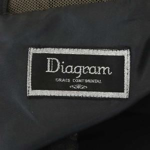 Diagram GRACE CONTINENTAL ビジュースタンドフレアワンピース 膝丈 ノースリーブ レース 36 黒 ブラック