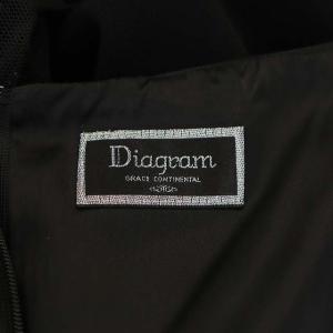 Grace Class 刺繍スリーブワンピース 五分袖 ミモレ丈 ロング Vネック パフスリーブ 袖シアー ビジュー 36 黒 ブラック
