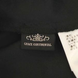 GRACE CONTINENTAL ドットシフォンフラワーワンピース 半袖 ロング 36 黒 ピンク 緑