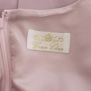 Grace Class ラッフルイレギュラーヘムワンピース ロング ノースリーブ Vネック ビジュー 38 ピンク