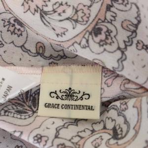 GRACE CONTINENTAL ペイズリープリントシャツワンピース 長袖 ロング 36 ピンク 白 アイボリー