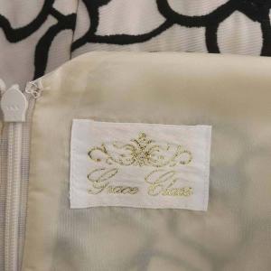 Grace Class グラデフラワー刺繍ワンピース ノースリーブ ミモレ丈 ロング 38 ピンクベージュ 黒 ブラック