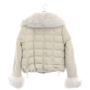 GRACE CONTINENTAL ファー付ショートダウンジャケット アウター 総裏地 ジップアップ 38 ライトグレー