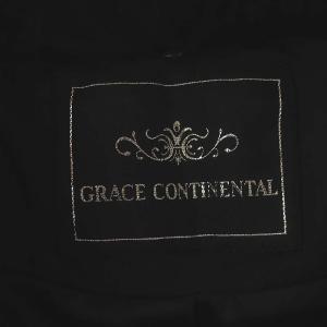 GRACE CONTINENTAL ファー付ショートダウンジャケット ジップアップ 38 黒 ブラック