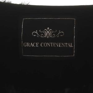GRACE CONTINENTAL ノーカラージャケット ブルゾン フラワーモチーフ 38 黒 ブラック