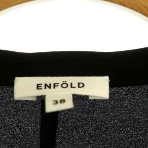 ENFOLD プルオーバートップス チュニック ブラウス プルオーバー 長袖 フレア ボウタイ 38 黒 ブラック