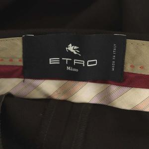ETRO ウールセンタープレステーパードパンツ センタープレス ジッパーフライ 44 茶色 ブラウン