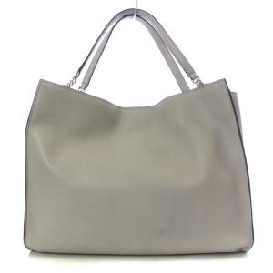Salvatore Ferragamo TRIFOLIO トートバッグ ショルダーバッグ ポーチ付き カーフレザー グレー