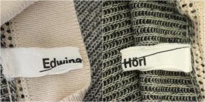 Edwina Horl WIDE SUMMER KNIT ボートネック切替サマー ニット セーター 長袖 M 黒 アイボリー