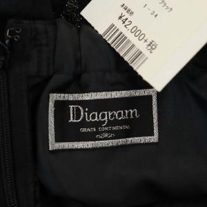 Diagram GRACE CONTINENTAL ラメキャミワンピース ミモレ丈 ロング フレア 34 黒 シルバー ブラック