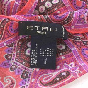 ETRO スカーフ ペイズリー柄 シルク 総柄 フリンジ ピンク 12999