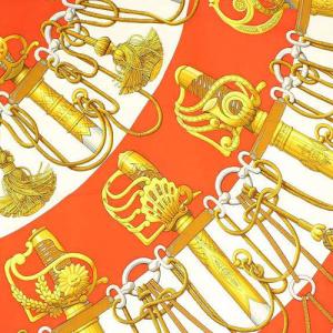 HERMES カチカチ Cliquetis シルク スカーフ 赤 レッド カレ90