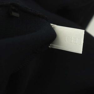 CELFORD クロスステッチニットワンピース ロング ノースリーブ 36 紺 ネイビー