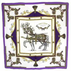 スカーフ カレ90 HARNAIS FRANCAIS PREMIER フランス初代帝国のハーネス シルク アイボリー