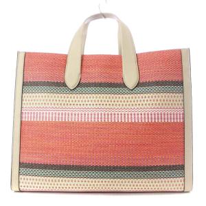kate spade new york 22SS マンハッタン ウーブン ストライプ ラージ トートバッグ 2WAY ピンク