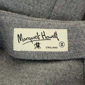 MARGARET HOWELL ウール ベルト付きワンピース ノースリーブ ロング タイト Vネック 2 グレー