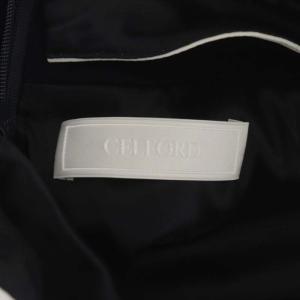 CELFORD 21SS 襟付きポンチコクーンワンピース 五分袖 ミモレ丈 ロング タイト 36 紺 白 ネイビー ホワイト
