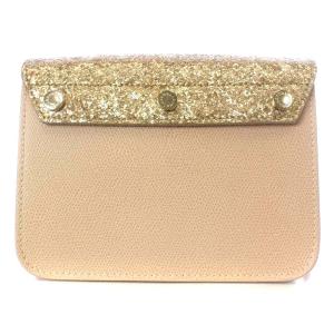 FURLA メトロポリス ショルダーバッグ ワンショルダー 斜め掛け グリッター ラメ チェーン レザー ピンク ゴールド色