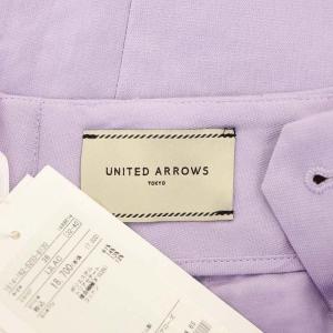UNITED ARROWS 23SS P/TA シャイニー ドライ スリムパンツ テーパード ストレッチ 36 薄紫 ラベンダー