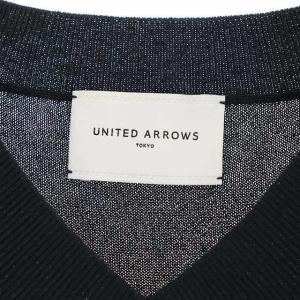 UNITED ARROWS C/P Vネック ショート ニットベスト プルオーバー 紺 ネイビー