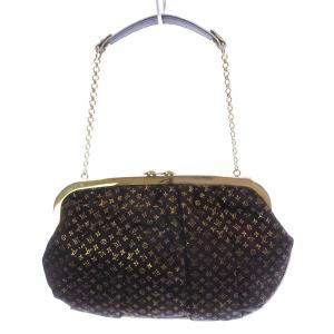 LOUIS VUITTON M92061 ハンドバッグ パーティーバッグ オモニエール モノグラム サテン がま口 ブラウン