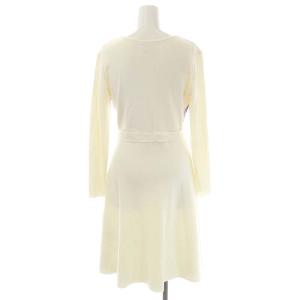 Chesty 花柄Vネックニットワンピース 長袖 ミモレ ロング フレア カシュクール 0 アイボリー マルチカラー