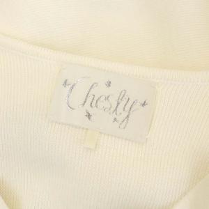 Chesty 花柄Vネックニットワンピース 長袖 ミモレ ロング フレア カシュクール 0 アイボリー マルチカラー