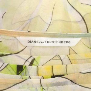 DIANE von FURSTENBERG シルク花柄ワンピース 膝丈 半袖 シアー 0 マルチカラー