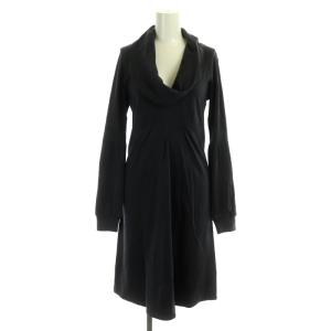 ウール オフタートルワンピース ひざ丈 長袖 2 チャコールグレー