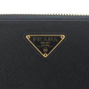 PRADA 長財布 ラウンドファスナー レザー OH ブラック