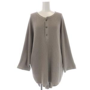 アパルトモン別注ドルマンスリーブビッグシルエットサーマルプルオーバー カットソー ワッフル 長袖 グレー