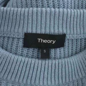 Theory 21SS CASHCOTTON WIDE NECK PO ニット セーター 長袖 ボトルネック カシミヤ混 S ライトブルー