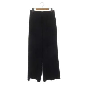 SUPER WOOL WIDE KNIT PT ワイドニットパンツ フレア イージー ウール S 紺 ネイビー