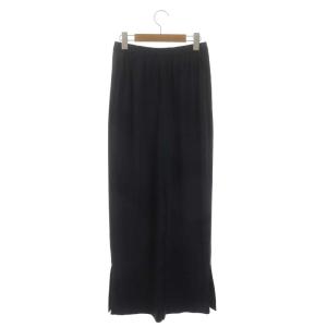 Theory 22SS Crushed Satin Vent Wide サテンワイドパンツ フレア イージー P 紺 ネイビー