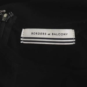 BORDERS at BALCONY WEEKEND MAXI ウールジャージーニットワンピース ボーダー 36 ブラック