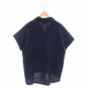 LACOSTE 近年モデル スキッパーネック裾リブポロシャツ 半袖 カットソー 34 濃紺 ダークネイビー