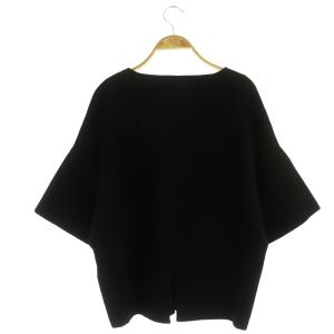 ADORE ブラッシュミラノニットプルオーバー カットソー 六分袖 38 黒 ブラック