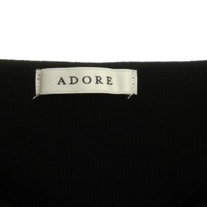 ADORE ブラッシュミラノニットプルオーバー カットソー 六分袖 38 黒 ブラック