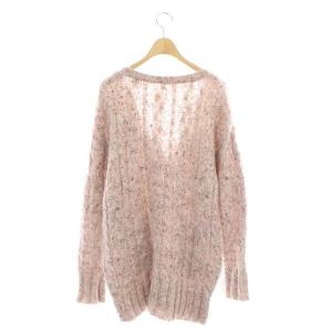 GRACE CONTINENTAL 21AW ケーブルニットカーディガン 長袖 Vネック 36 ピンク