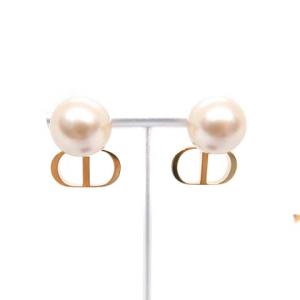 Christian Dior DIOR TRIBALES ピアス ロゴ パール ゴールド色